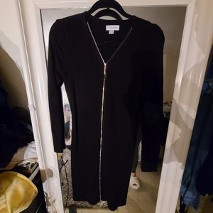 Black Front zipper  dress 100% acrylic dry clean